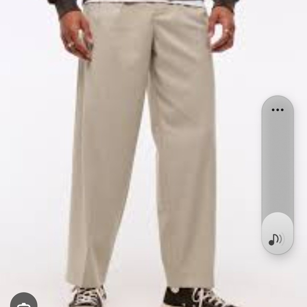 Abercrombie & Fitch Baggy Trouser Khaki Tan Cotton Wide Leg Pants 28x32 Mens